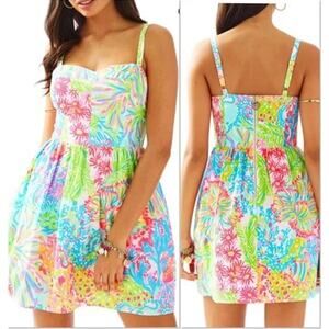 Lilly Pulitzer Dress Women's Size 10 Lovers Coral Arleigh Mini Fit & Flare Dress